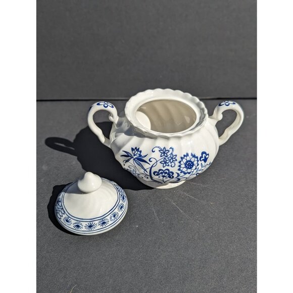 1970's Vintage Blue Nordic collection, J.G. Meakin Lidded Sugar Bowl - Picture 1 of 6